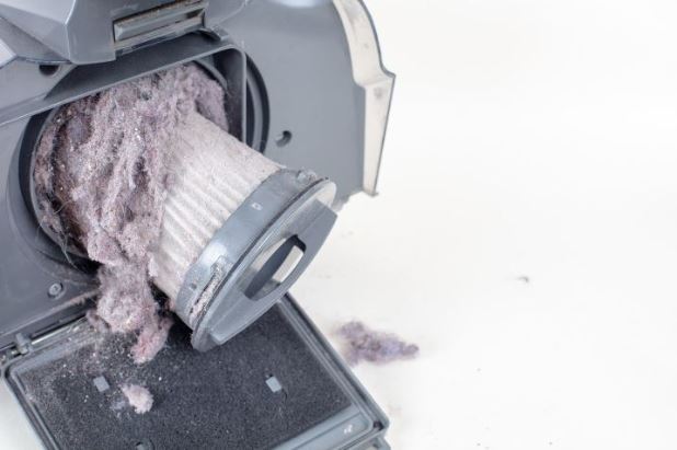 Dirty vacuum filter, be sure to clean and empty out regularly.